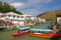 Popular Tourist Destination Tai O Fishing Village catering mass tourism in the engine powered boat
