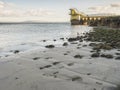 Popular tourists spot Black water diving tower, Salthill, Galway city, Ireland