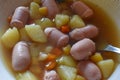 Popular traditional food from Finland: siskonmakkara soup siskonmakkarakeitto.