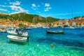 Amazing waterfront with fishing boats and historic buildings, Hvar, Croatia Royalty Free Stock Photo