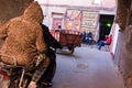 Marrakech street scene with people and daily life