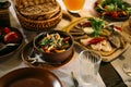 Popular Ukrainian dishes on the table, food photography Royalty Free Stock Photo