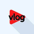 Popular vlog logo, flat style