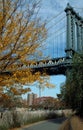 Pathway under Manhattan Bridge, Brooklyn New York, USA Royalty Free Stock Photo