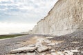 Popular white cliff Birling Gap Atlantic ocean coast, West Sussex, England, United Kingdom