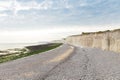 Popular white cliff Birling Gap Atlantic ocean coast, West Sussex, England, United Kingdom