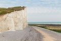 Popular white cliff Birling Gap Atlantic ocean coast, West Sussex, England, United Kingdom