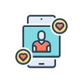 Color illustration icon for Popularity, fame and prominence