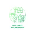 Popularize afforestation concept icon