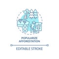 Popularize afforestation concept icon