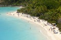 Populated beach, us virgin islands Royalty Free Stock Photo