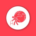 Population ageing black glyph icon. Environmental problems. Sign for web page, app.