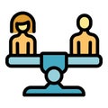 Population balance icon vector flat