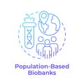 Population based biobanks blue gradient concept icon Royalty Free Stock Photo