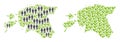 Population and Flora Estonia Map