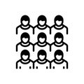 Black solid icon for Population, populace and crowd