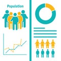population infographic, women and men