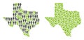 Population and Nature Texas Map