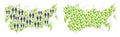 Population and Plantation USSR Map