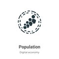 Population vector icon on white background. Flat vector population icon symbol sign from modern digital economy collection for