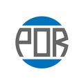 POR letter logo design on white background. POR creative initials circle logo concept. POR letter design