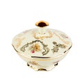 Porcelain box for sweets or jewelry isolated on a white background