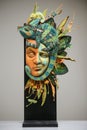 Porcelain clay chameleon colorful carnival mask