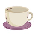 Porcelain cup on suacer isolated icon style