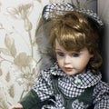 Porcelain doll close-up. Baby doll