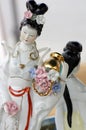 Porcelain figurines chinese flea market Royalty Free Stock Photo
