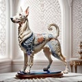 Porcelain figurines Dog. Sculptures made of porcelain and earthenware. Miniature figurines made of ceramics