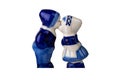 Porcelain figurines. Kissing boy and a girl in traditional Dutch Royalty Free Stock Photo