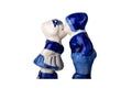 Porcelain figurines. Kissing boy and a girl in traditional Dutch Royalty Free Stock Photo