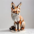 Porcelain figurines Fox Fenech. Sculptures made of porcelain and earthenware. Miniature figurines made of ceramics