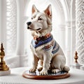 Porcelain figurines Dog. Sculptures made of porcelain and earthenware. Miniature figurines made of ceramics