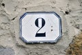 Porcelain house number two Royalty Free Stock Photo