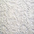 Porcelain Lace: Intricate Textural Surface Treatment With White Flowers And Leaves