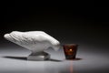 Porcelain mourning dove with candle flame