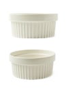 Porcelain souffle ramekin dish isolated