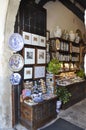 Santillana del Mar, 13th april: Souvenirs Shop entrance from Medieval Santillana del Mar town in Spain