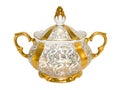 Porcelain sugar bowl from an old antique tea-set Royalty Free Stock Photo