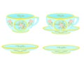 Porcelain tea cup and saucer with floral pattern Royalty Free Stock Photo