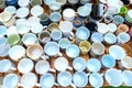 Porcelain tea cups and coffee cups are sold in the beautiful second-hand market