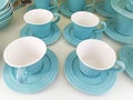 Porcelain tea cups and dishes Royalty Free Stock Photo