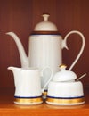 Porcelain teapot and sugar bowl Royalty Free Stock Photo