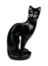 Porceline black cat figurine on white Royalty Free Stock Photo