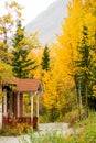 Porch Along Mountain Trail Fall Leaves Changing Royalty Free Stock Photo