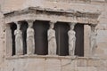 porch of the caryatids ancient statues female figures at the Erechtheion Acropolis Athens Greece Royalty Free Stock Photo