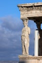 The Porch of the Caryatids in The Erechtheion at Acropolis of Athens, Attica, Greece Royalty Free Stock Photo