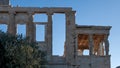 The Porch of the Caryatids in The Erechtheion an ancient Greek temple at Acropolis of Athens Royalty Free Stock Photo